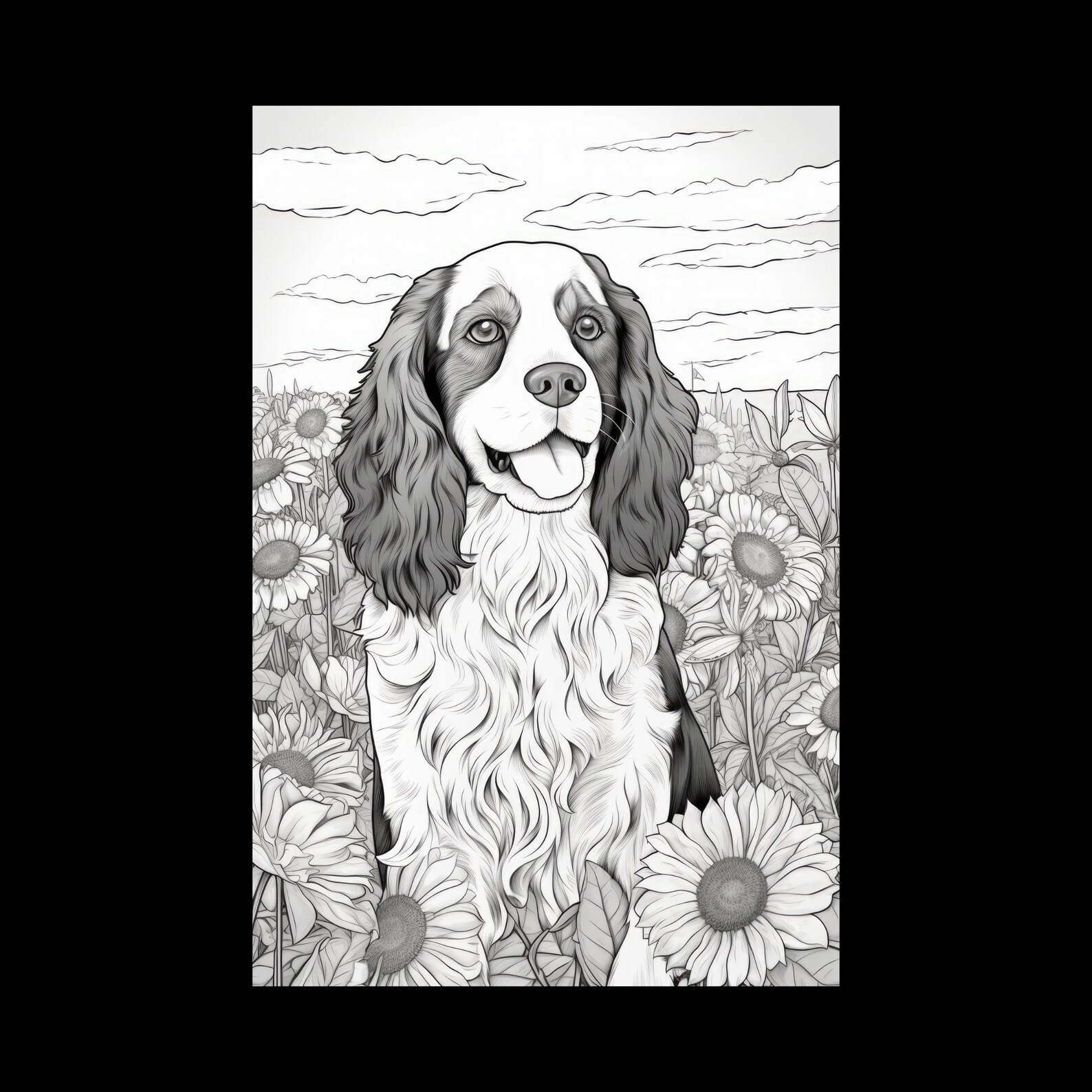 English Springer Spaniel Coloring Pages: 33 Dog Illustrations ...