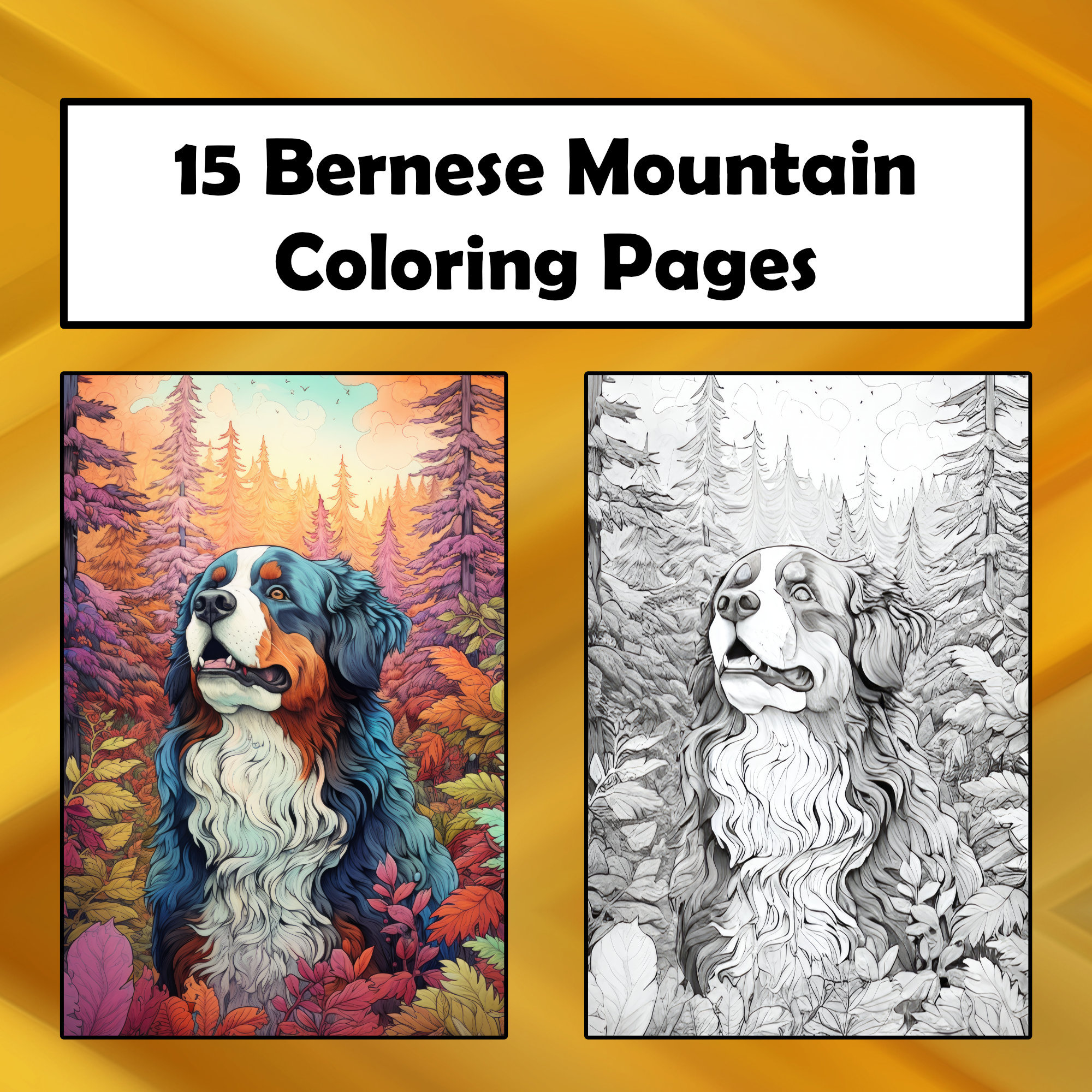 15 Bernese Mountain Dog Coloring Pages Printable PDF Dog - Etsy