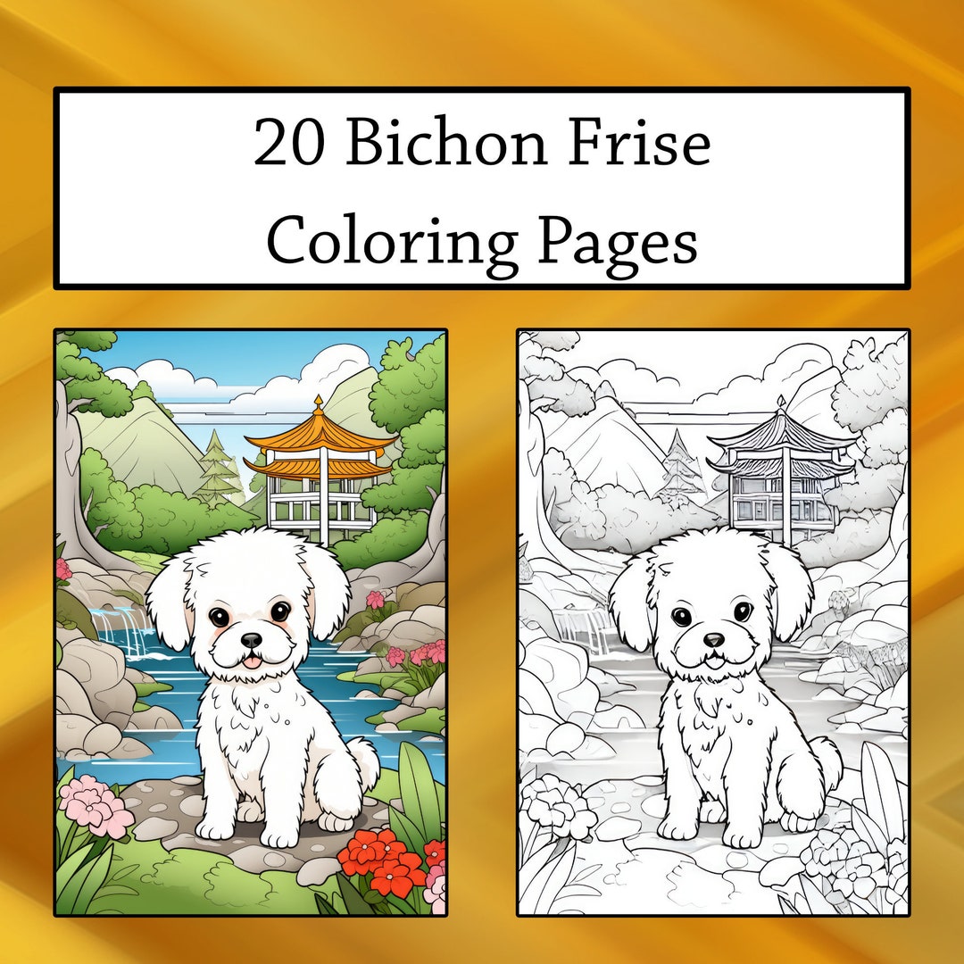 20 Bichon Frise Coloring Pages Printable PDF Dog Coloring Etsy
