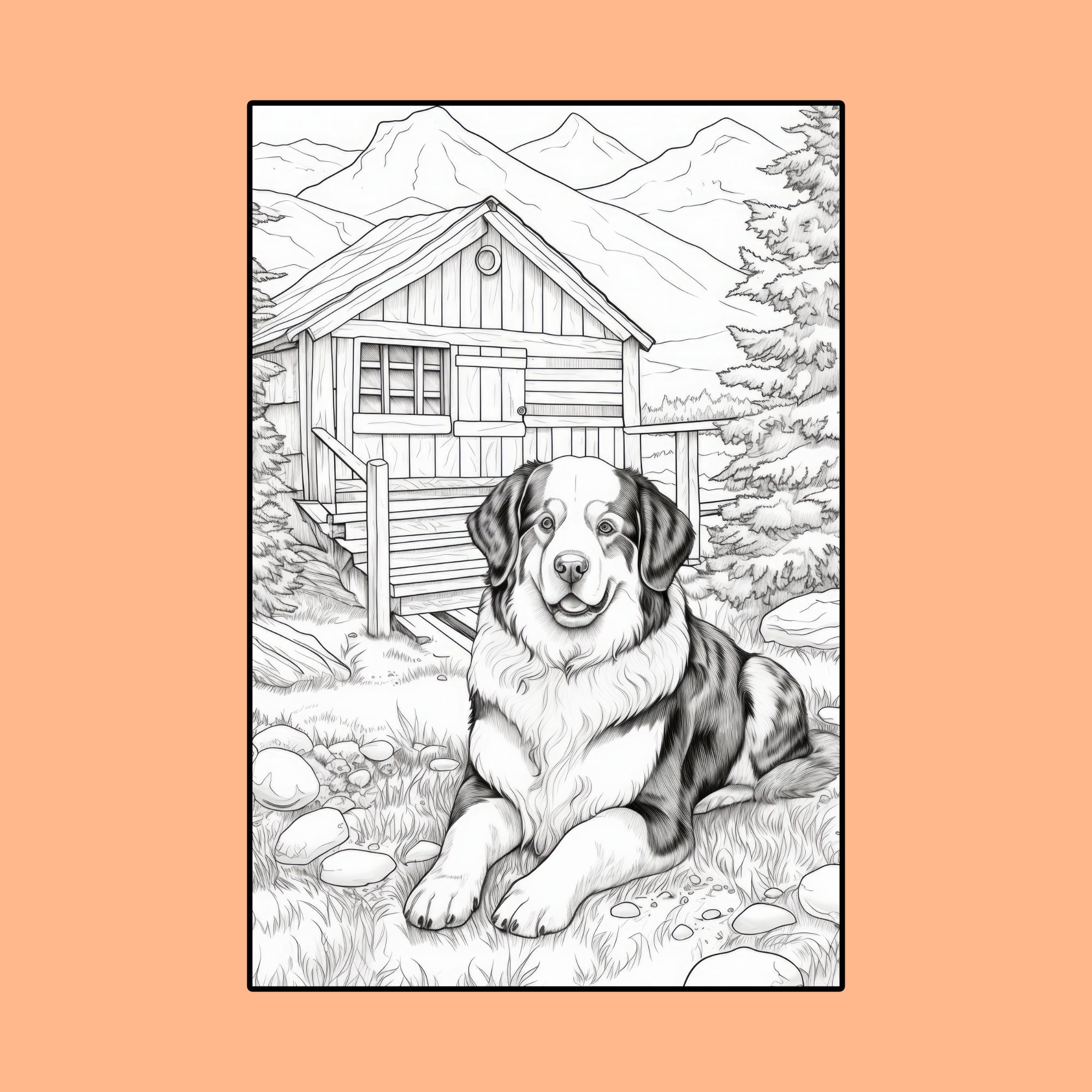 15 Bernese Mountain Dog Coloring Pages Printable PDF Dog - Etsy
