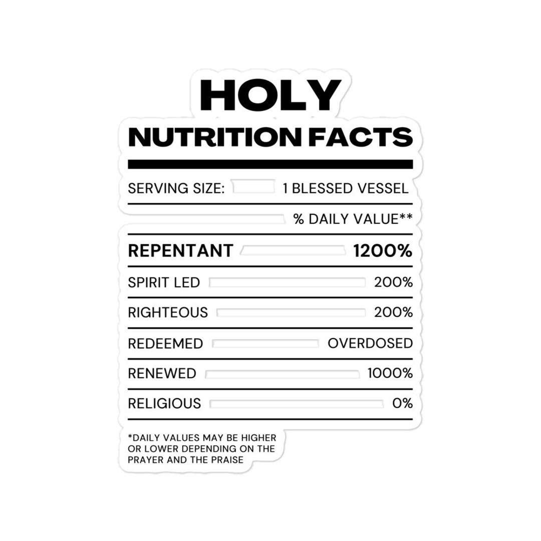 HOLY NUTRITION FACTS Faith Based Biblical Truth Bible Based Etsy