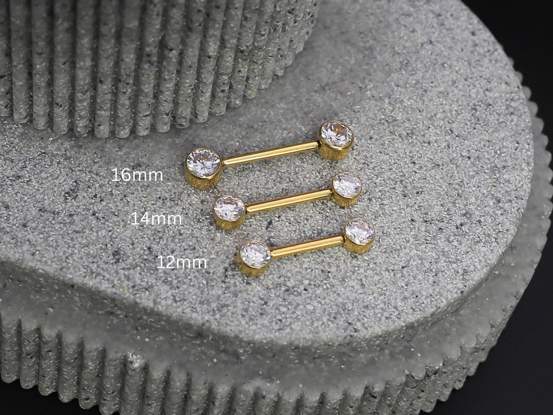 Dainty Nipple Bar, Nipple Ring, 14g Implant Grade Titanium Threadless