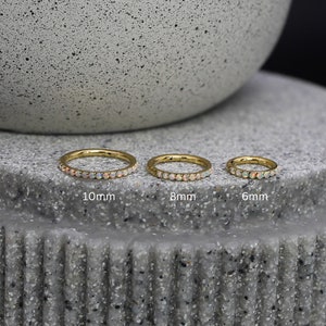 Opal Hoop, 16g Implant Grade Titanium  6mm-10mm Diameter, Hoop Earrings, Rook Hoop, Tragus Hoop, Piercing Hoop, Dainty Hoop, Minimalistic