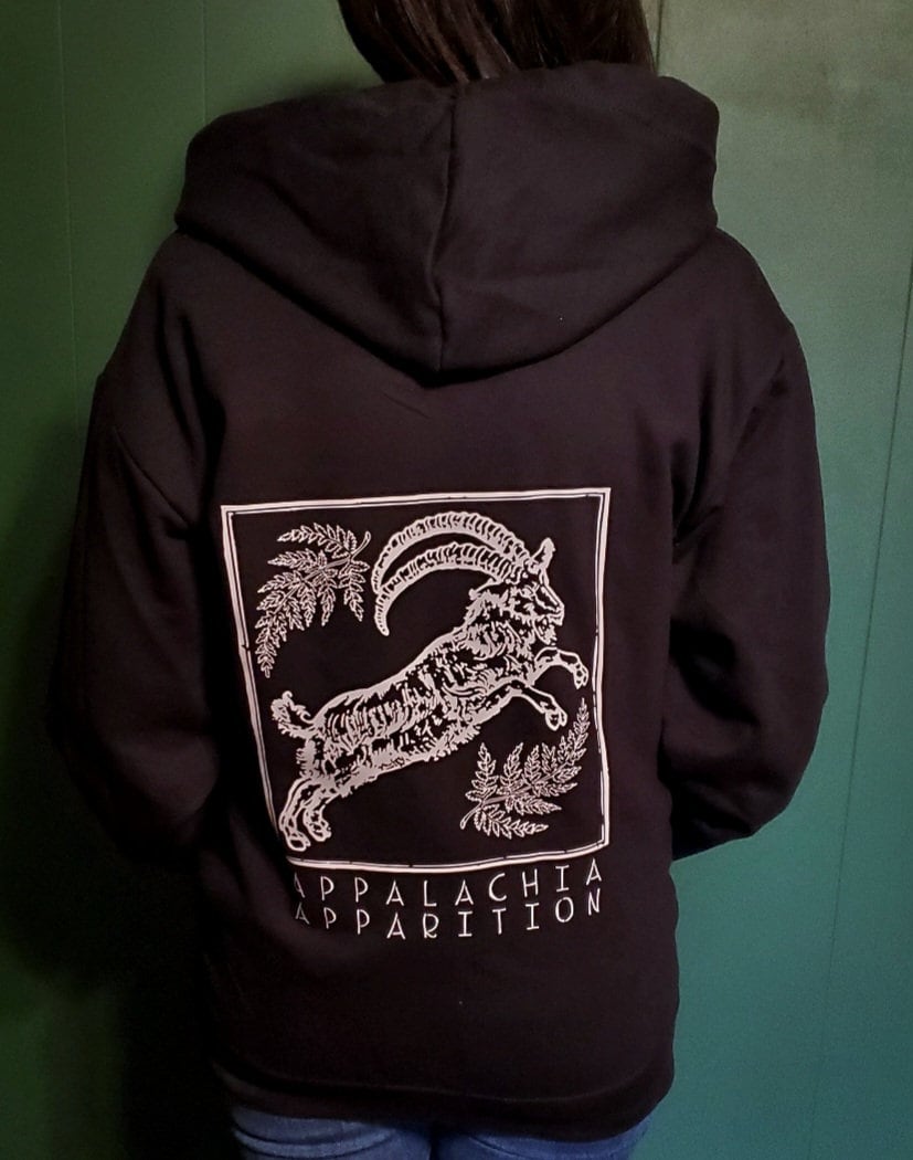 Appalachia Apparition Goat and Ferns Black Unisex Zip Hoodie Appalachian Witch Dark Cottagecore Goth Occult Paranormal Etsy