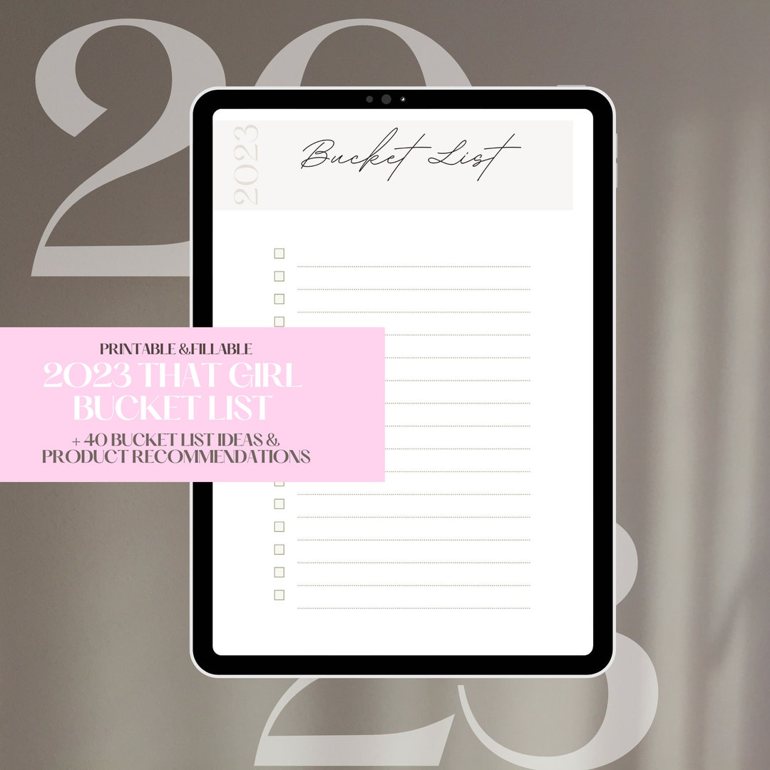 2023 Bucket List THAT GIRL Bucket List Bucket List Life Etsy