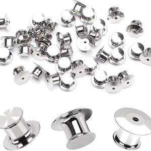 10 Pack of High Quality Silver Locking Pin Backs