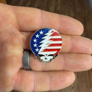 Sparkly USA Stealie Pin