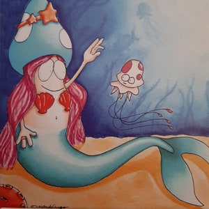 Fungo-sirena Tela Stampata Mondofungo