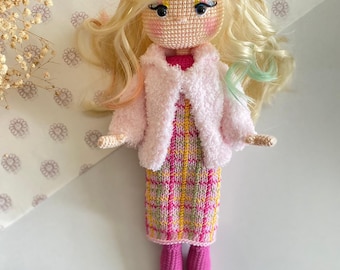 Enid Pink baby pattern-dress+body pattern PDF TUTORIAL ENGLISH, amigurumi pattern, amigurumi doll, amigurumi crochet pattern