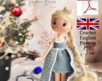 Frozen Princess Elsa Doll Pdf Patterns, Amigurumi Pattern dress+ body Pattern PDF TUTORIAL ENGLISH, crochet Pattern, amigurumi doll