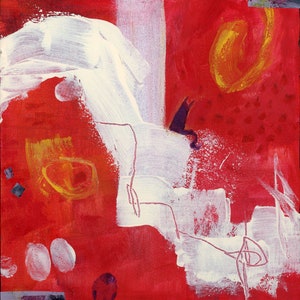 Purple and the Penguin, Limited Edition Print by Marsha Gray Carrington, Abstract Painting Fine Art Print