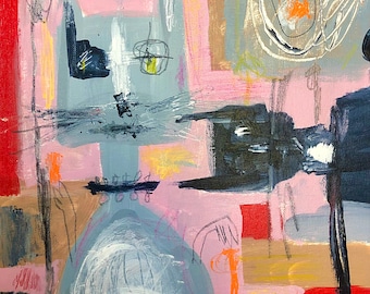 My Cats Hate Each Other, Limited Edition Print by Marsha Gray Carrington, Abstract Painting Fine Art Print