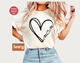 Heart Mom Comfort Colors Shirt: Mother's Day Graphic Tee
