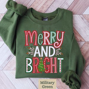 Christmas Tree Sweatshirt: Merry and Bright Holiday Crewneck