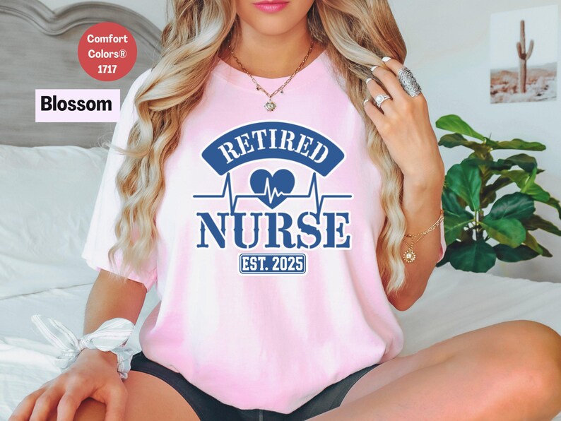 Personalized Year Retired Nurse Comfort Colors Sweatshirt Shirt: Healthcare Worker Gift image 3