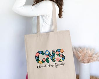 Floral CNS Tote Bag: Clinical Nurse Specialist Gift