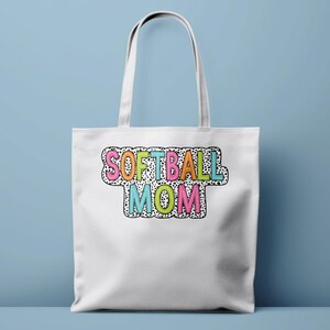 Colorful Softball Mom Tote Bag: Stylish Sports Mom Gift