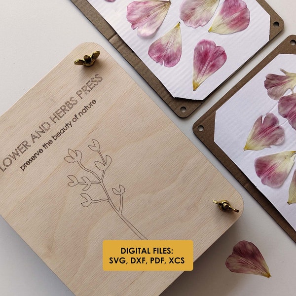 Laser Cut FILE - Flower and Herb Press - DIY floral decorations