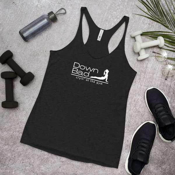 Down Bad TTPD tortured poets department workout gear athletic wear for fan merch Women's Racerback Tank gift for workout gym