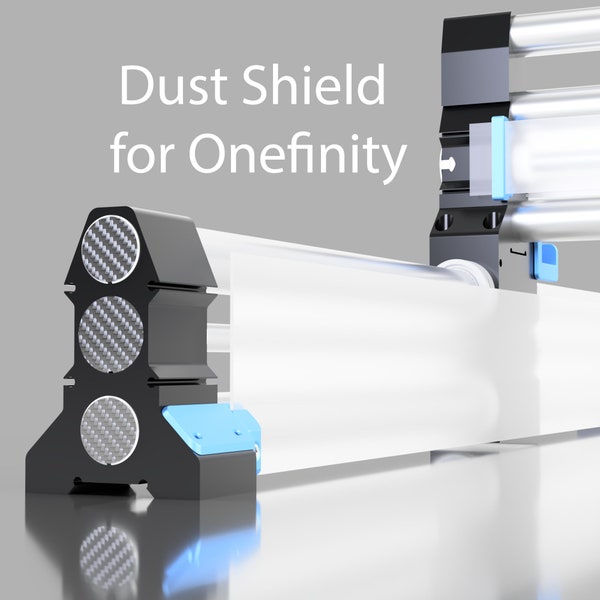 Onefinity Chip Barrier 2.0 - Dust Cover Mounts - for Journeyman Woodworker Machinist & Machinist CNC Machines - Pro and Elite - X 35 X 50