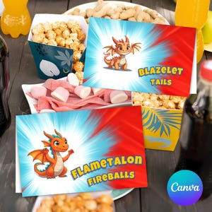 Pocket Game Inspired Food Cards, Editable Monster Food Tents, Printable Video Game Food Label Cards, Table Signs for DIY Birthday Party