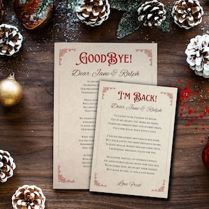 Do druku spersonalizowany list powitalny i pożegnalny Elfa, list powitalny Elfa do pobrania w formacie PDF, list pożegnalny Elfa, list świąteczny Elf Combo, Xmas