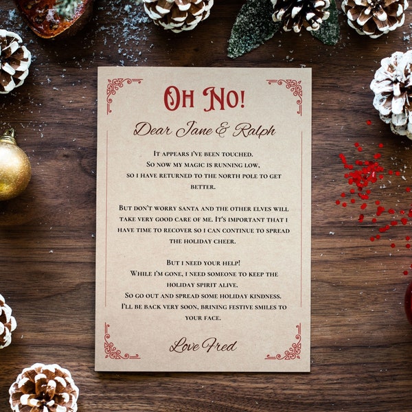 Editable Elf Recovery Letter, I'm Sick Christmas Elf Letter, Elf Lost Magic, Elf is Sick Letter, North Pole Mail, Instant Download, PDF