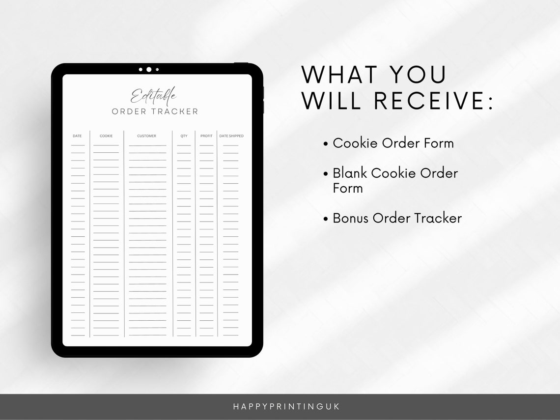 Cookie Order Form, Bakery Business Forms Bundle, Cookie Printable Shop ...