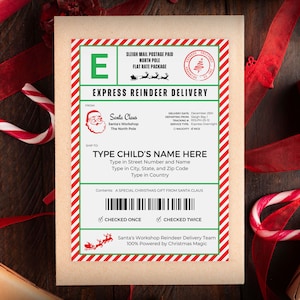 Etykiety wysyłkowe Elf Mail, Pakiet przybycia Elfa, Szablon etykiety upominkowej, Naklejki na Biegun Północny, Poczta Świętego Mikołaja, Dostawa Elfa, Pobierz do wydrukowania, PDF