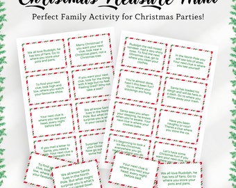 Christmas Scavenger Hunt, Christmas Printable Game for Kids, Christmas Treasure Hunt Clues, Kids Christmas Activity, Christmas Party Game