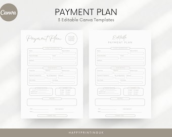 Payment Plan Template for Afterpay Sheets Pay Later Schedule Fillable Monthly Installments Editable Tracker Printable Forms for Repayment