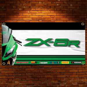Banderole en vinyle Kawasaki ZX6R | Garage, décoration homme des cavernes
