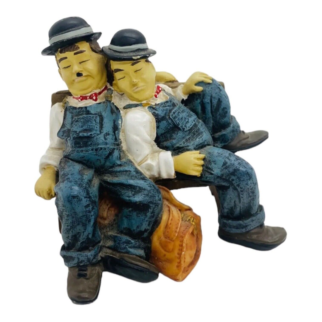 Vintage Laurel and Hardy Ornament Sleeping on A Bench Rare Etsy