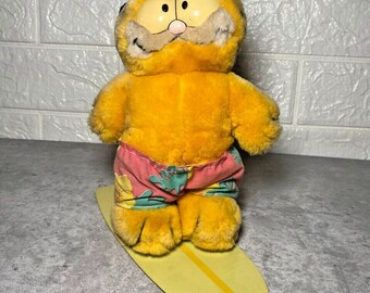 Vintage Surfing Garfield Sport Soft Plush Toy Cat Dakin 1981 RARE Collectable