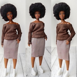 Set of clothes for dolls, outfit for curvy doll, clothing for doll size 1/6