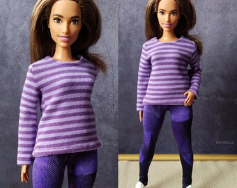 Handgenähte Puppen Leggings & Langarmshirt : 1/6