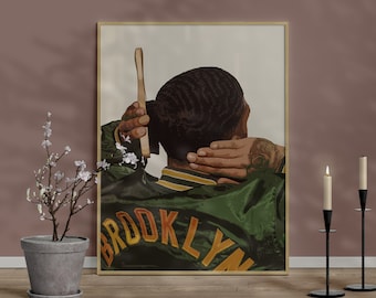 Black Man Waves Art | Black Art Poster | Wall Art | Black artist Print | Wall Print | Home Decor | Physical Print [Frame Not Included]