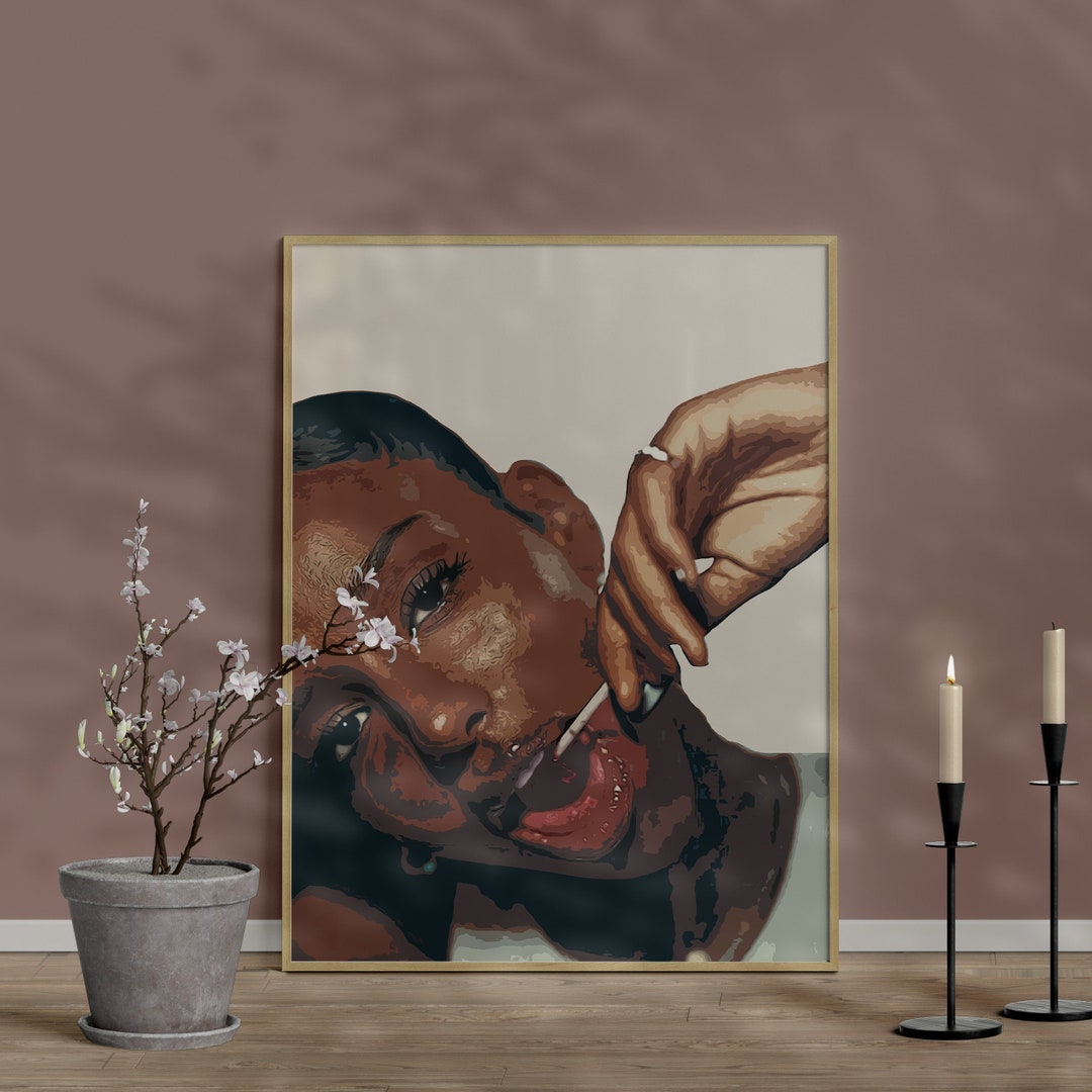 Black Woman Lollipop Art black Art Poster Wall Art Black Artist Print Wall Print Home Decor