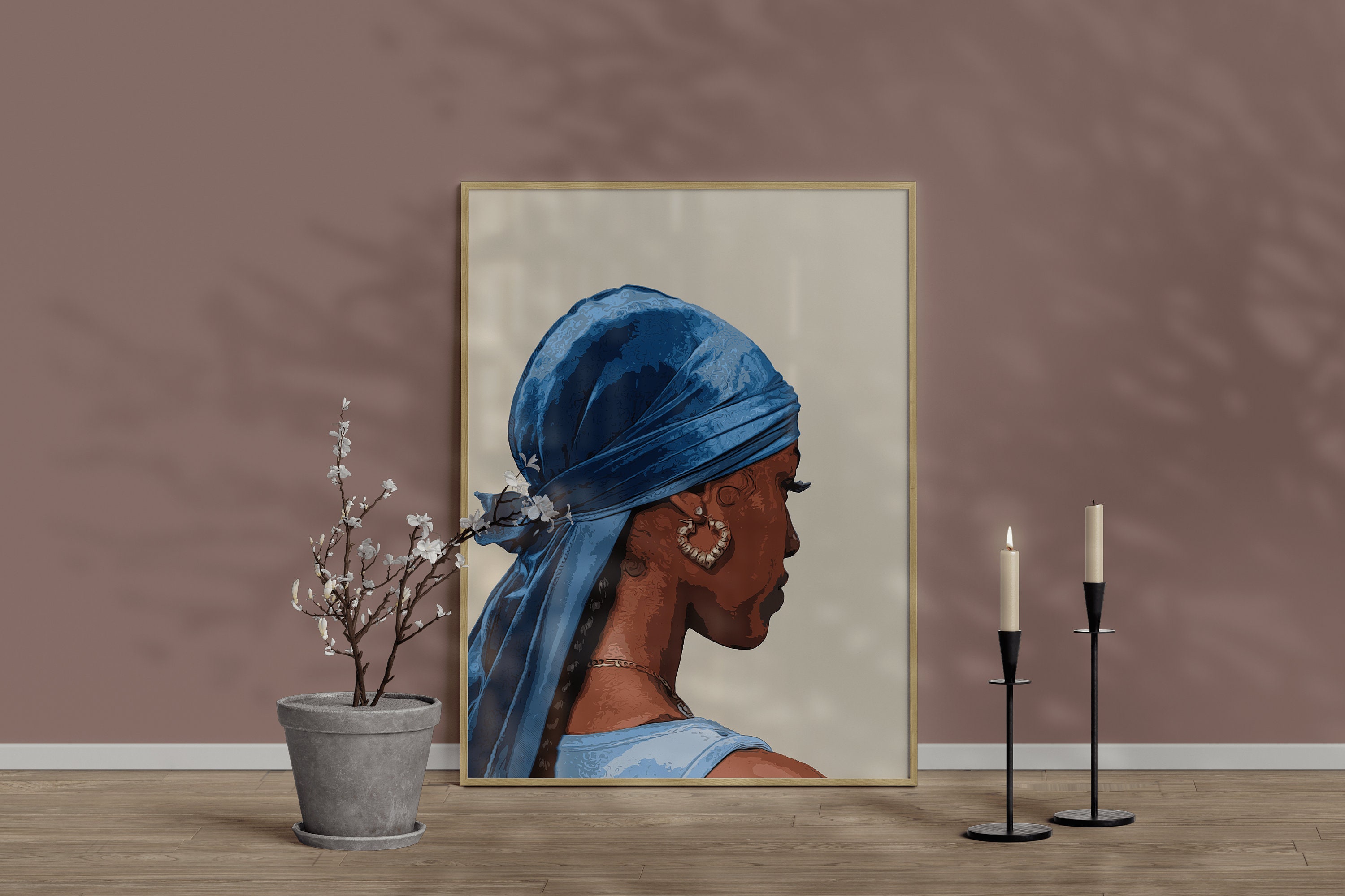 Black Woman Durag Art black Art Poster Wall Art Black Artist Print Wall Print Home Decor
