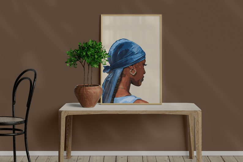Black Woman Durag Art black Art Poster Wall Art Black Artist Print Wall Print Home Decor