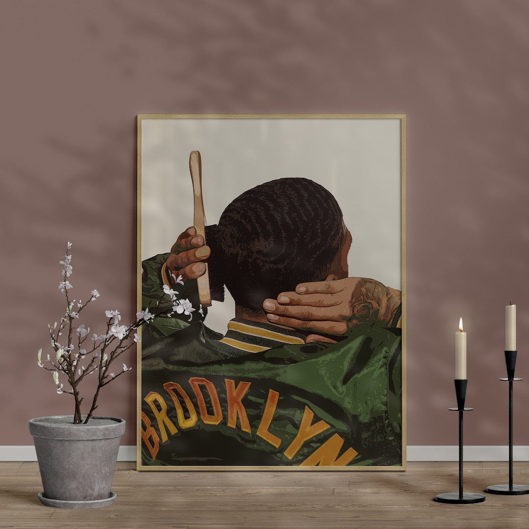 Black Man Waves Art Black Art Poster Wall Art Black Artist Print Wall