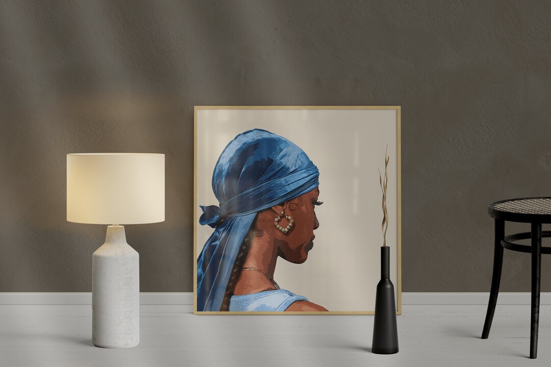 Black Woman Durag Art black Art Poster Wall Art Black Artist Print Wall Print Home Decor