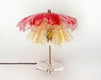 The HEMI lamp. Handcrafted mushroom table lamp. Fiberglass resin jellyfish lighting, ambient light, unique home decor handmade lamp