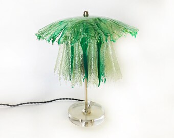 The NICO lamp. Unique handmade fiberglass resin drip lamp, ambient mushroom light, Jellyfish home decor lamp, one-of-a-kind light fixture