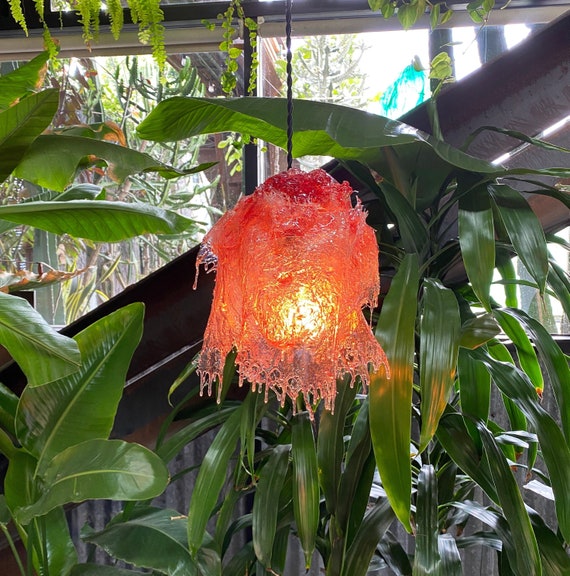 The NANA lamp. Handcrafted lighting resin pendant lamp, luxury lighting fixture, jellyfish hanging lamp, handmade home decor lamp