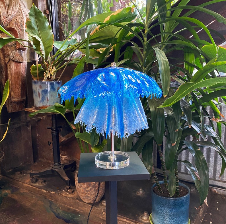 The RAFI lamp. Unique, one-of-a-kind resin table lamp. Inspired by nature, mushroom and jellyfish organic shaped home decor image 3