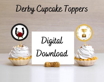 Derby Cupcake Toppers Food Toppers Charcuterie Board Toppers Derby Party Host Decor Kentucky Derby 2024 Instant Download Printable
