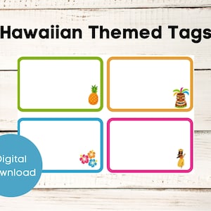 Hawaiian Themed Food Tags Luau Party Decor Luau Food Labels Summer Party End Of School Year Pool Party Instant Download Printable Decor