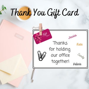 Thank you gift card for secretary, thank you for administrative assistant, Secretary&#39;s Day, Administrative Assistant Day Gift Office Manager