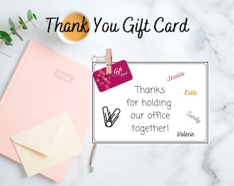 Thank you gift card for secretary, thank you for administrative assistant, Secretary's Day, Administrative Assistant Day Gift Office Manager